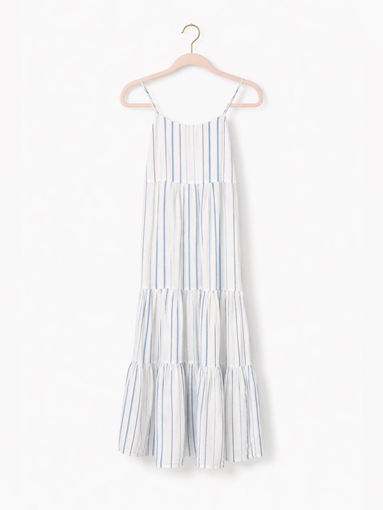 Madewell Dresses & Skirts - Madewell Cami Tiered Midi Dress Stripe Size 00